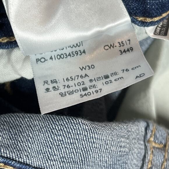 Levis 721 High Rise Skinny Jeans Womens 30 Blue Distressed Denim Ankle Slim Fit - Picture 5 of 10